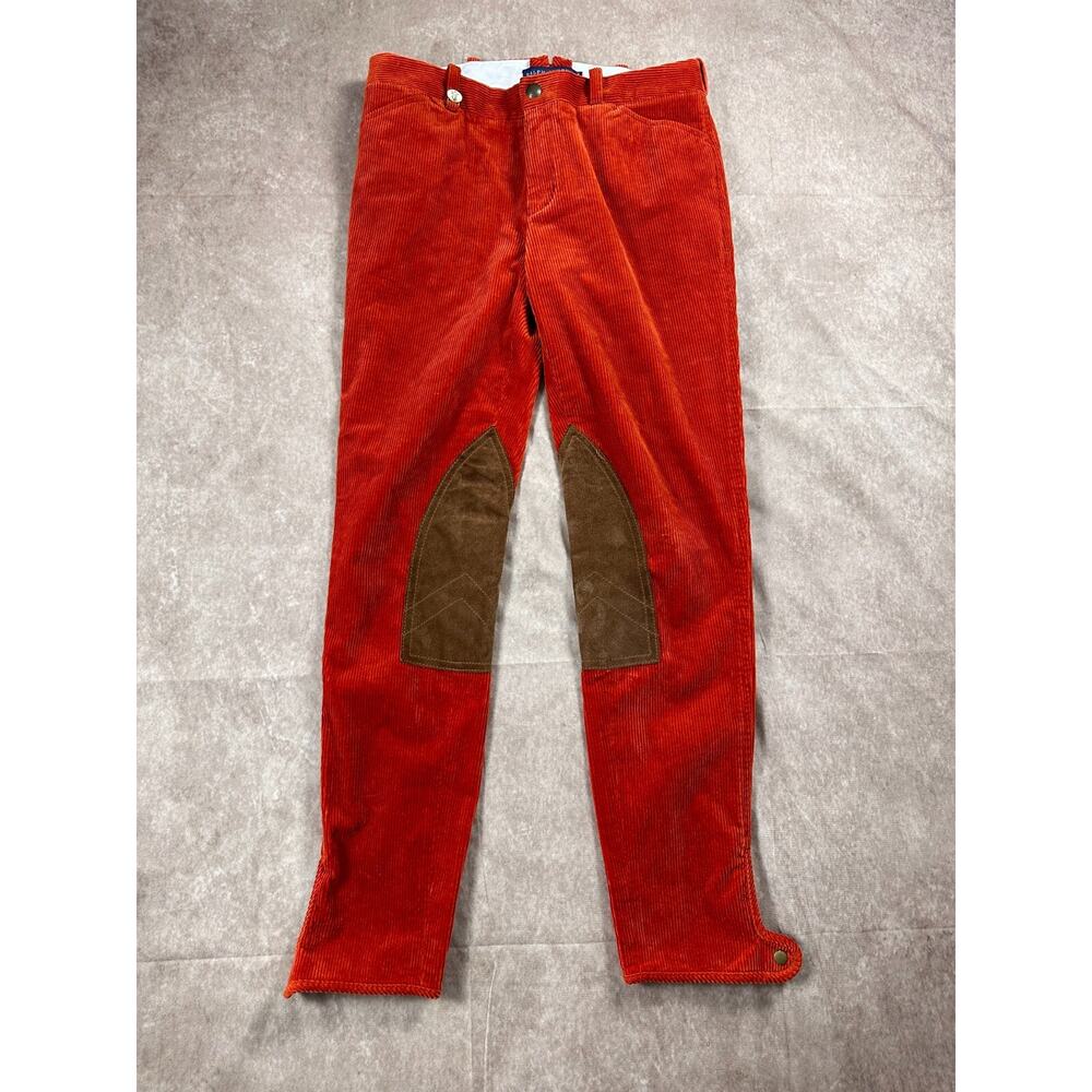 Ralph Lauren Equestrian Pants Womens 6 Orange Corduroy Riding Classic Breeches